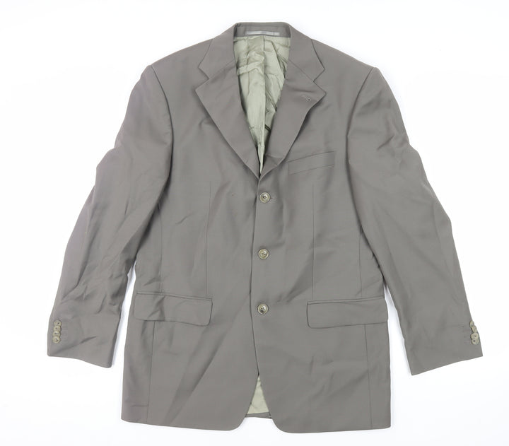 Reda Mens Green Wool Jacket Suit Jacket Size 40 Regular
