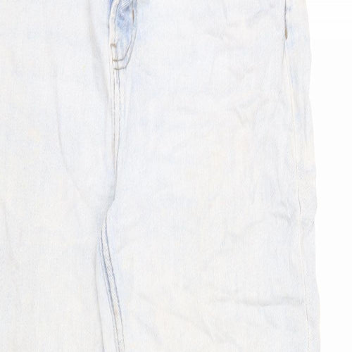 Denim & Co. Womens Blue Cotton Straight Jeans Size 14 L27 in Regular Zip