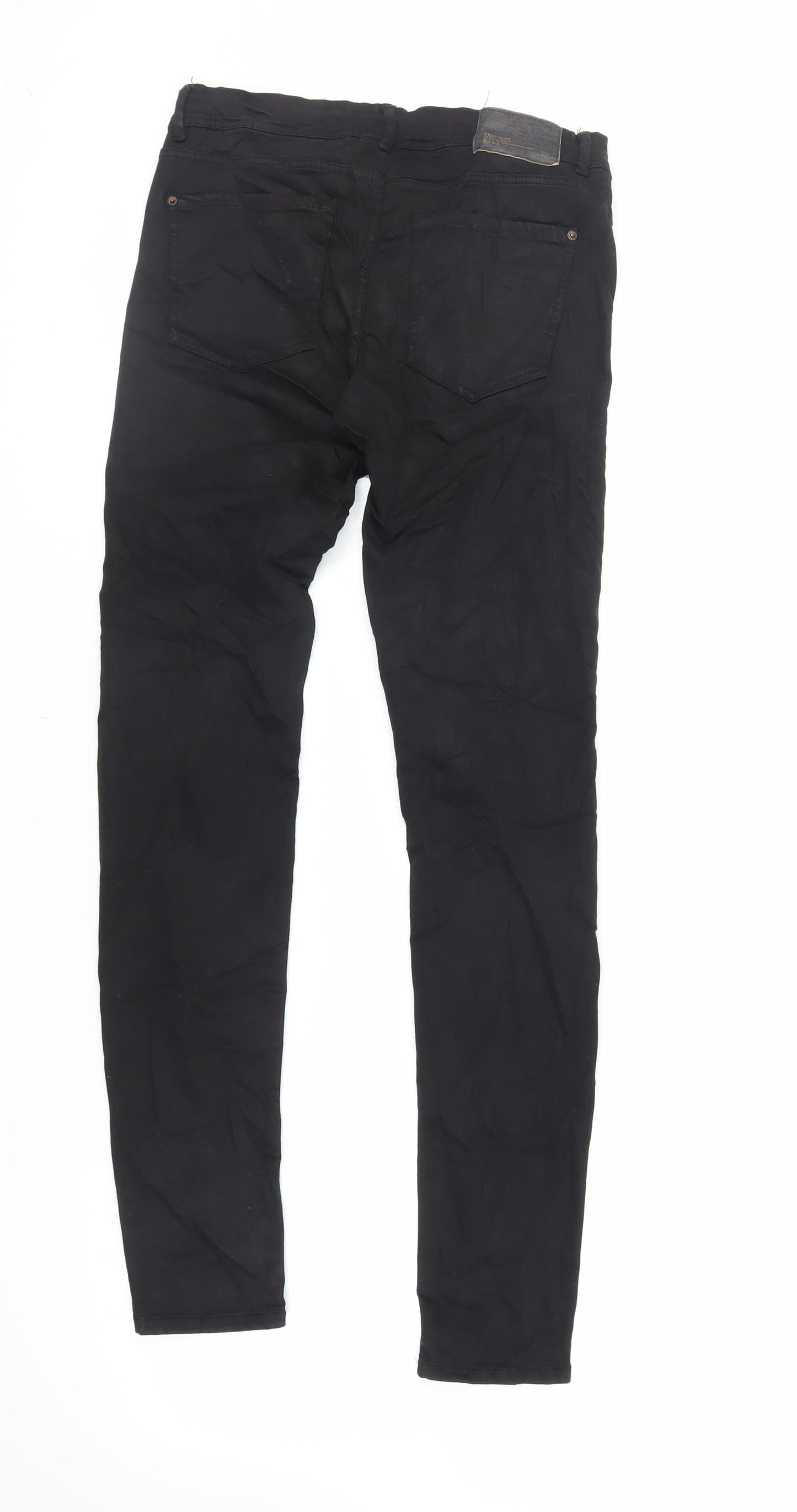 Zara Womens Black Cotton Skinny Jeans Size 10 L30 in Regular Zip