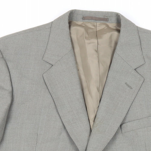 St Michael Mens Green Polyester Jacket Suit Jacket Size 42 Regular - Vintage