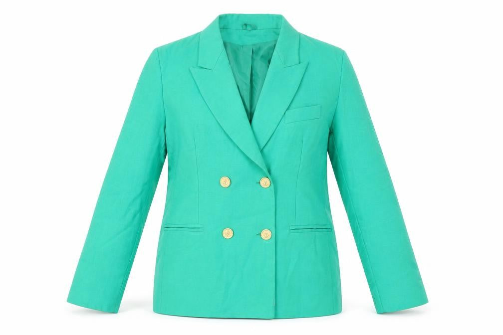 First Avenue Womens Green Jacket Blazer Size L Button