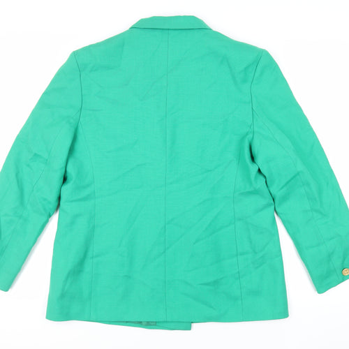 First Avenue Womens Green Jacket Blazer Size L Button
