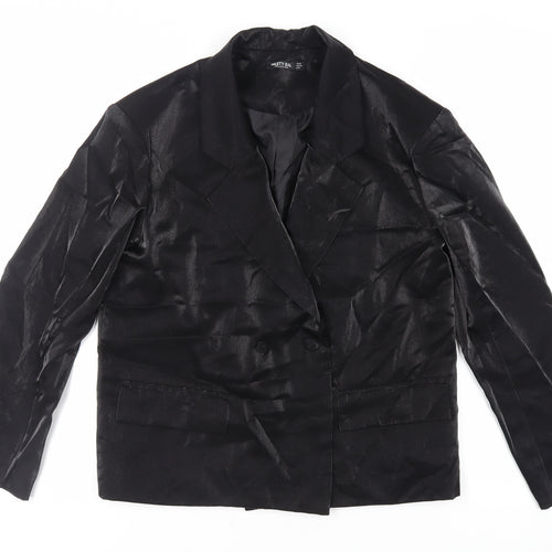 Nasty Gal Womens Black Jacket Blazer Size 12 Button
