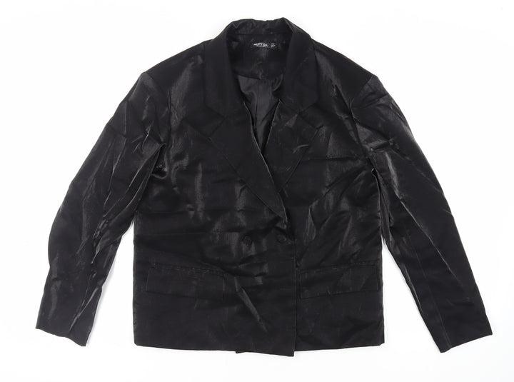 Nasty Gal Womens Black Jacket Blazer Size 12 Button