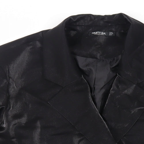 Nasty Gal Womens Black Jacket Blazer Size 12 Button