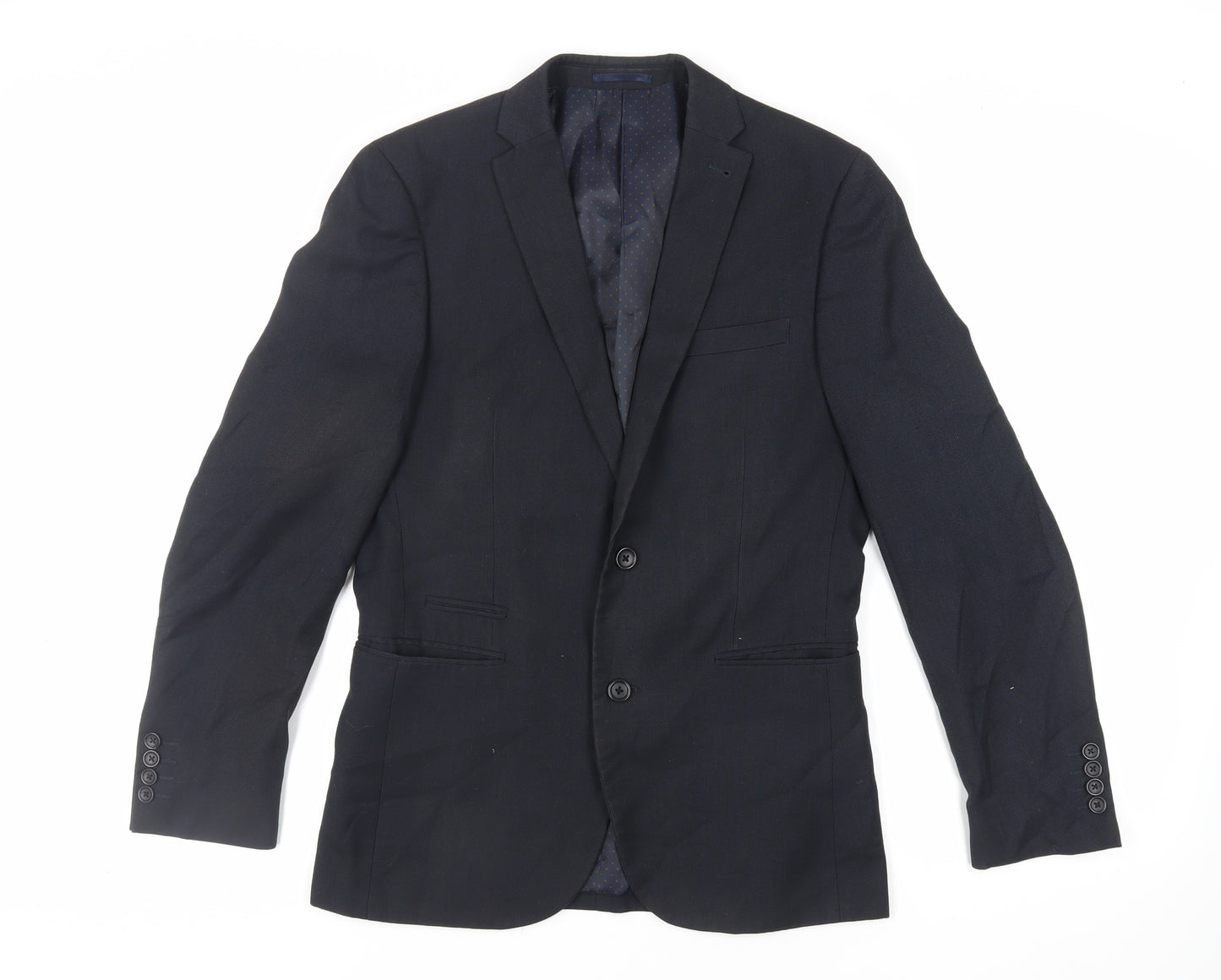 NEXT Mens Black Polyester Jacket Suit Jacket Size 38 Regular
