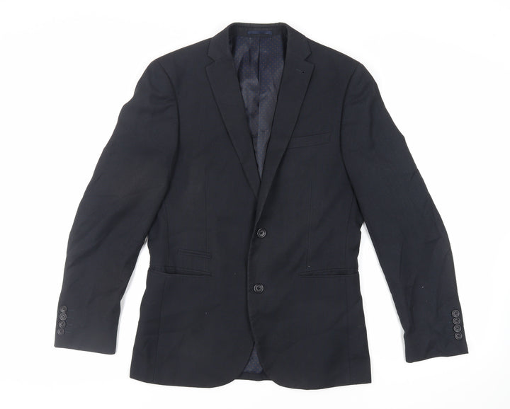 NEXT Mens Black Polyester Jacket Suit Jacket Size 38 Regular