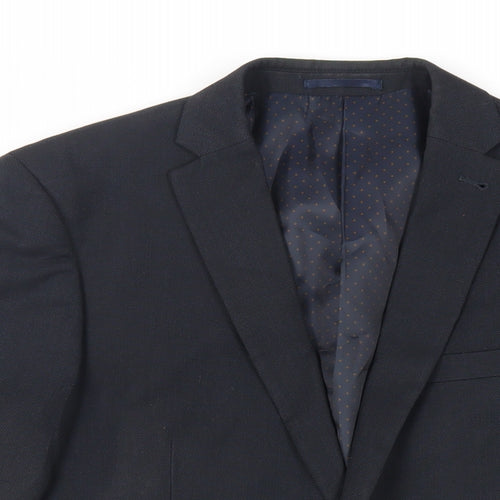 NEXT Mens Black Polyester Jacket Suit Jacket Size 38 Regular