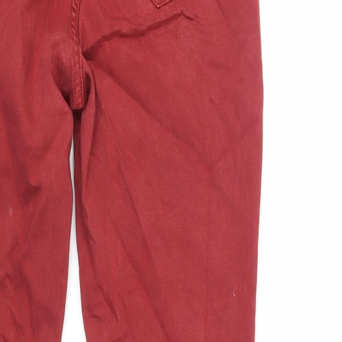 Marks and Spencer Womens Red Cotton Skinny Jeans Size 10 L29 in Regular Zip
