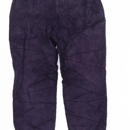 Marks and Spencer Mens Purple Cotton Trousers Size 38 in L29 in Regular Zip