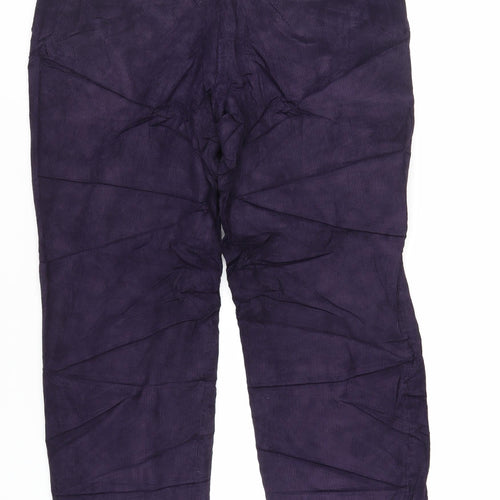 Marks and Spencer Mens Purple Cotton Trousers Size 38 in L29 in Regular Zip