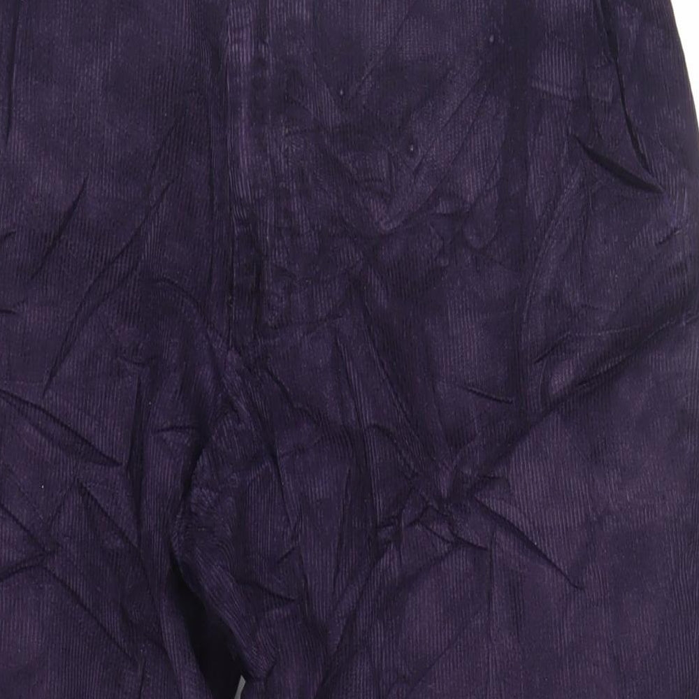 Marks and Spencer Mens Purple Cotton Trousers Size 38 in L29 in Regular Zip