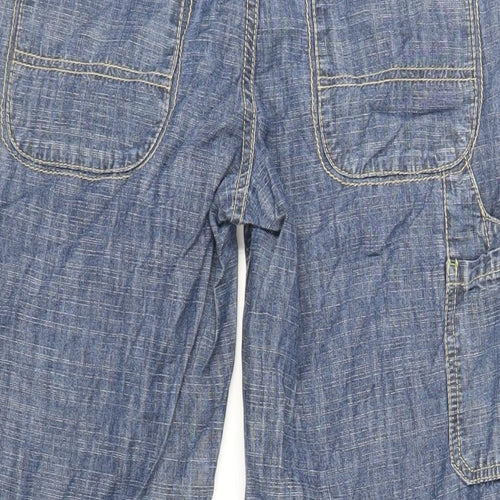 NEXT Womens Blue Cotton Wide-Leg Jeans Size 10 L28 in Regular Zip - Belted
