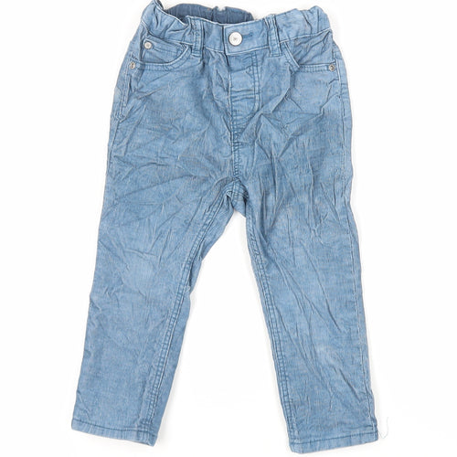 H&M Boys Blue Cotton Skinny Jeans Size 2 Years Regular Button