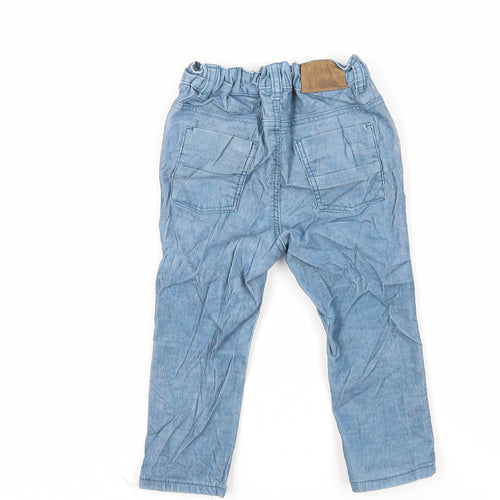 H&M Boys Blue Cotton Skinny Jeans Size 2 Years Regular Button