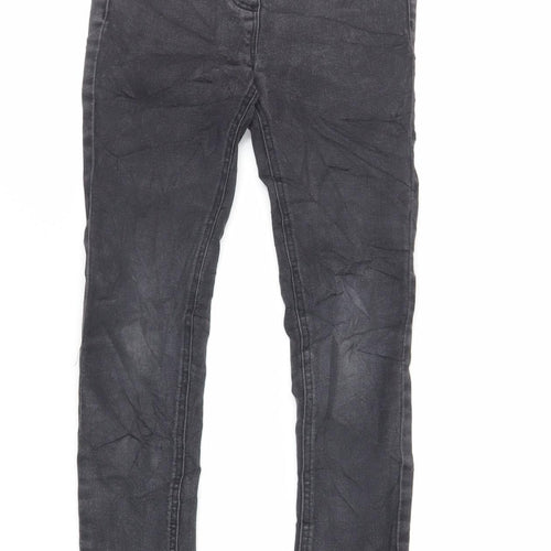 NEXT Girls Black Cotton Jegging Jeans Size 8 Years Regular - Elasticated Waist