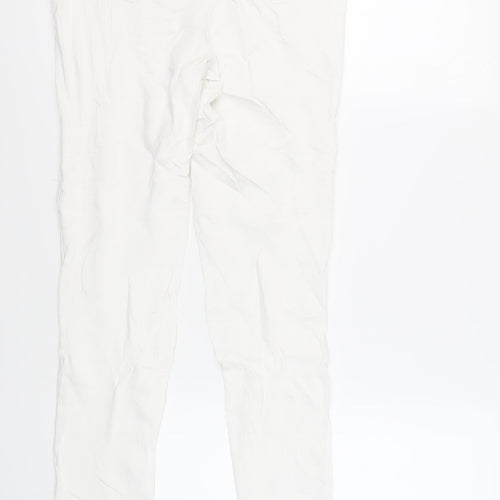 NEXT Womens White Cotton Jegging Jeans Size 12 L31 in Regular - Elasticated Waist