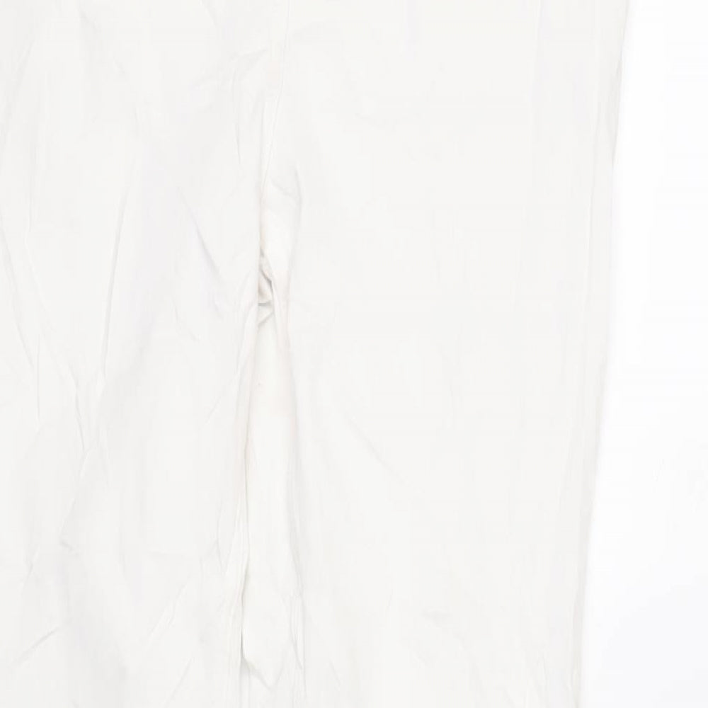 NEXT Womens White Cotton Jegging Jeans Size 12 L31 in Regular - Elasticated Waist
