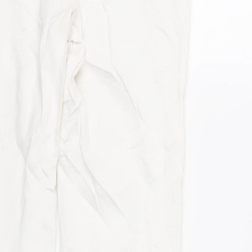 NEXT Womens White Cotton Jegging Jeans Size 12 L31 in Regular - Elasticated Waist