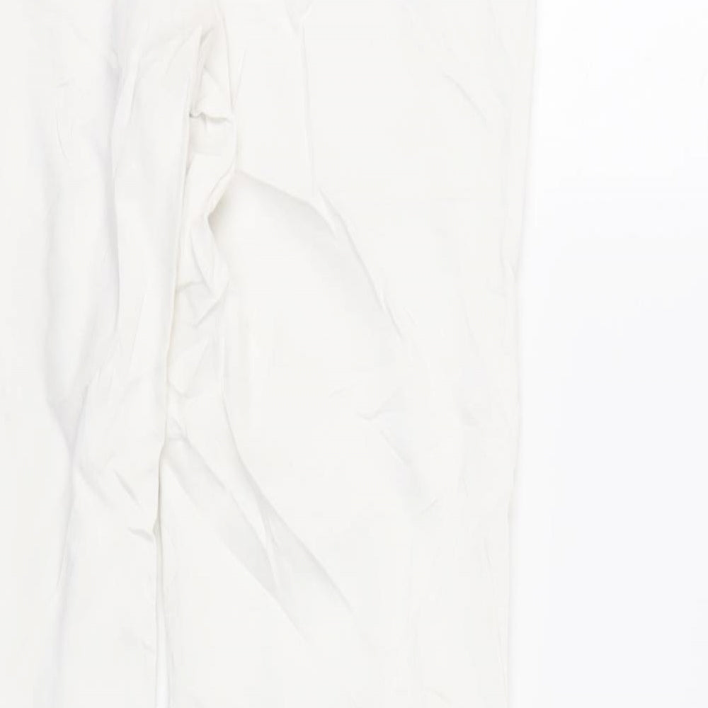 NEXT Womens White Cotton Jegging Jeans Size 12 L31 in Regular - Elasticated Waist