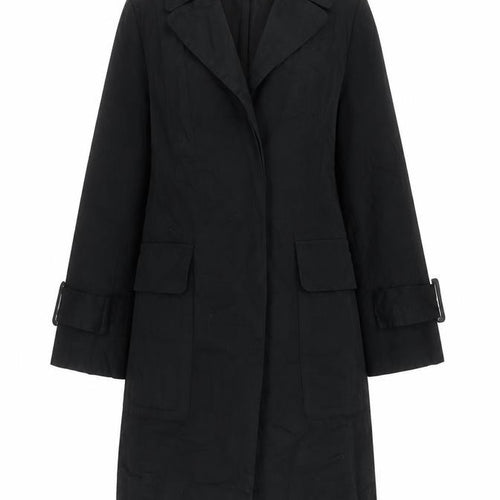 INC International Concepts Womens Black Trench Coat Coat Size M Button
