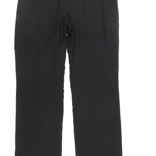 Topma Womens Black Polyester Dress Pants Trousers Size 34 L28 in Regular Zip - Short Length