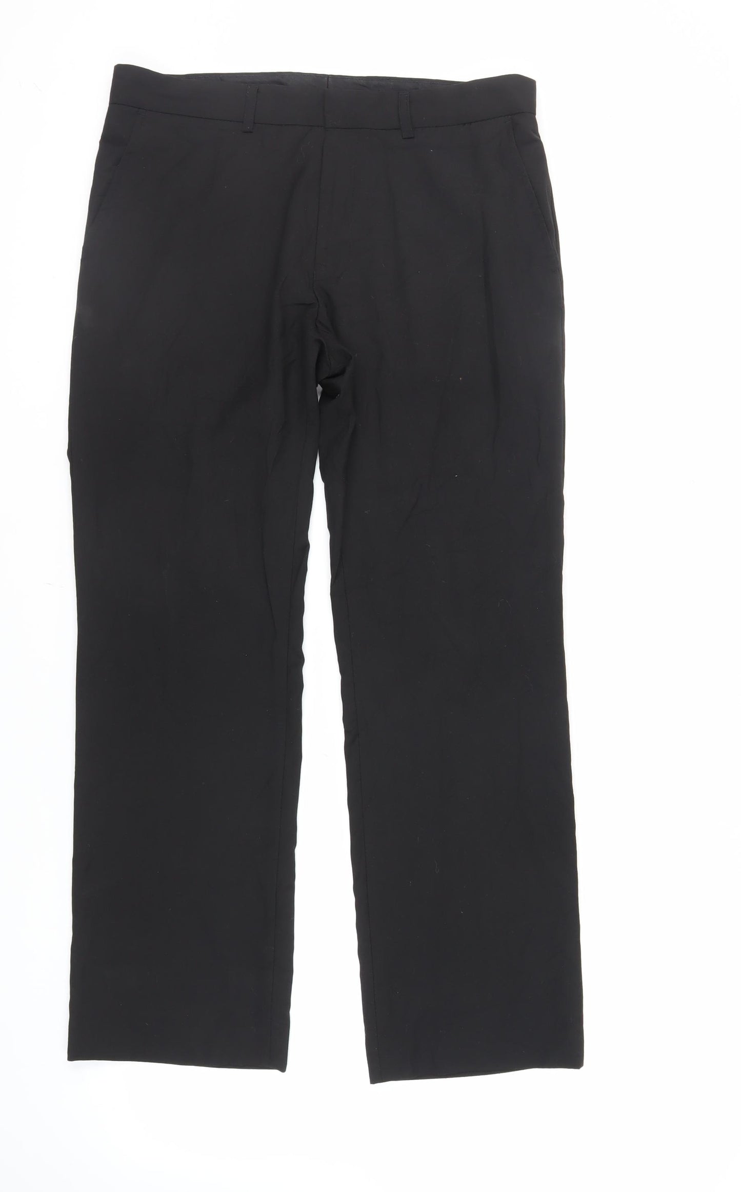 Topma Womens Black Polyester Dress Pants Trousers Size 34 L28 in Regular Zip - Short Length