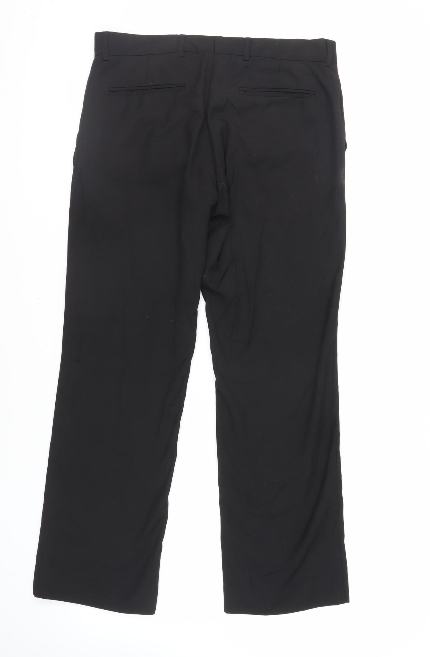 Topma Womens Black Polyester Dress Pants Trousers Size 34 L28 in Regular Zip - Short Length