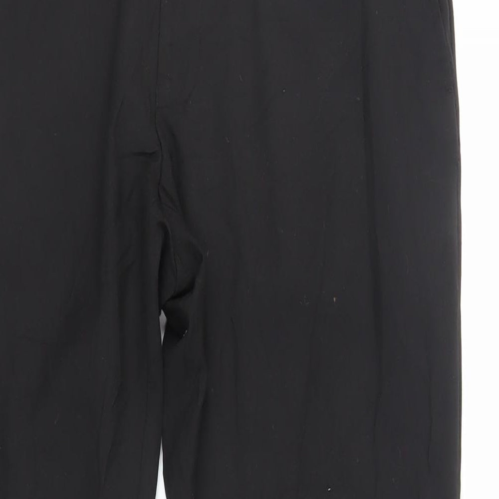 Topma Womens Black Polyester Dress Pants Trousers Size 34 L28 in Regular Zip - Short Length