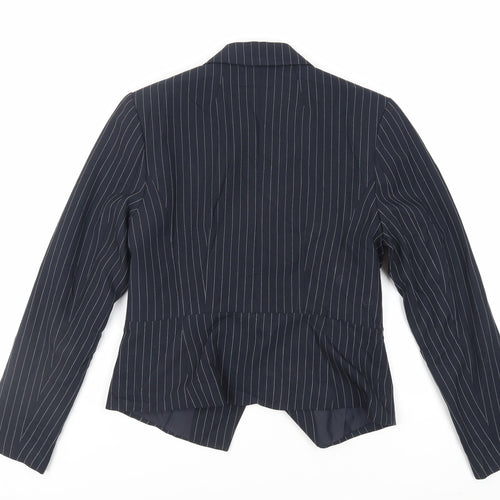 Marks and Spencer Womens Blue Striped Jacket Blazer Size 10 Button