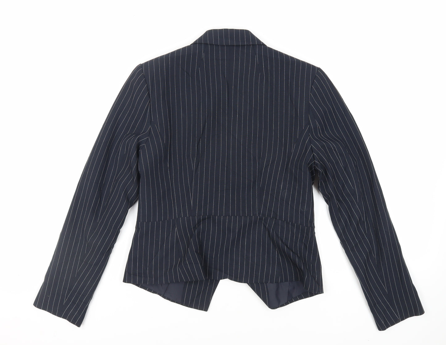 Marks and Spencer Womens Blue Striped Jacket Blazer Size 10 Button