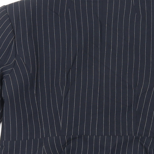 Marks and Spencer Womens Blue Striped Jacket Blazer Size 10 Button