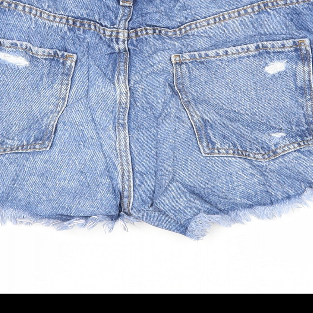 Denim & Co. Womens Blue Cotton Cut-Off Shorts Size 12 L3 in Regular Zip - Distressed