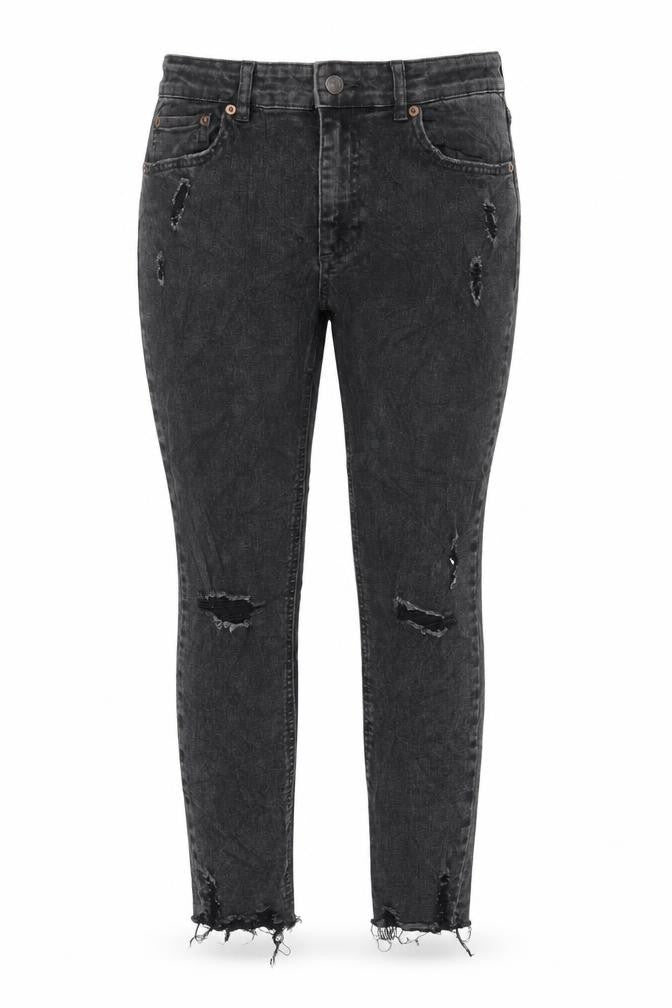 Pull&Bear Womens Black Cotton Skinny Jeans Size 12 L27 in Regular Zip - Raw Hem