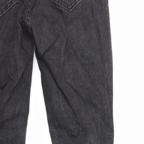 Pull&Bear Womens Black Cotton Skinny Jeans Size 12 L27 in Regular Zip - Raw Hem