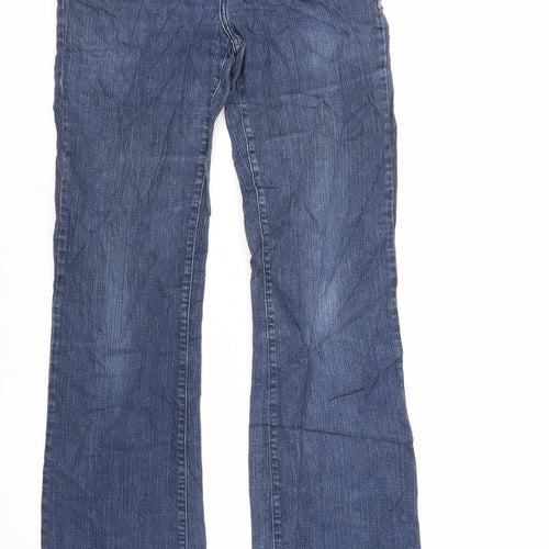 NYDJ Womens Blue Cotton Bootcut Jeans Size 28 in L31 in Regular Zip - Embroidered Pockets