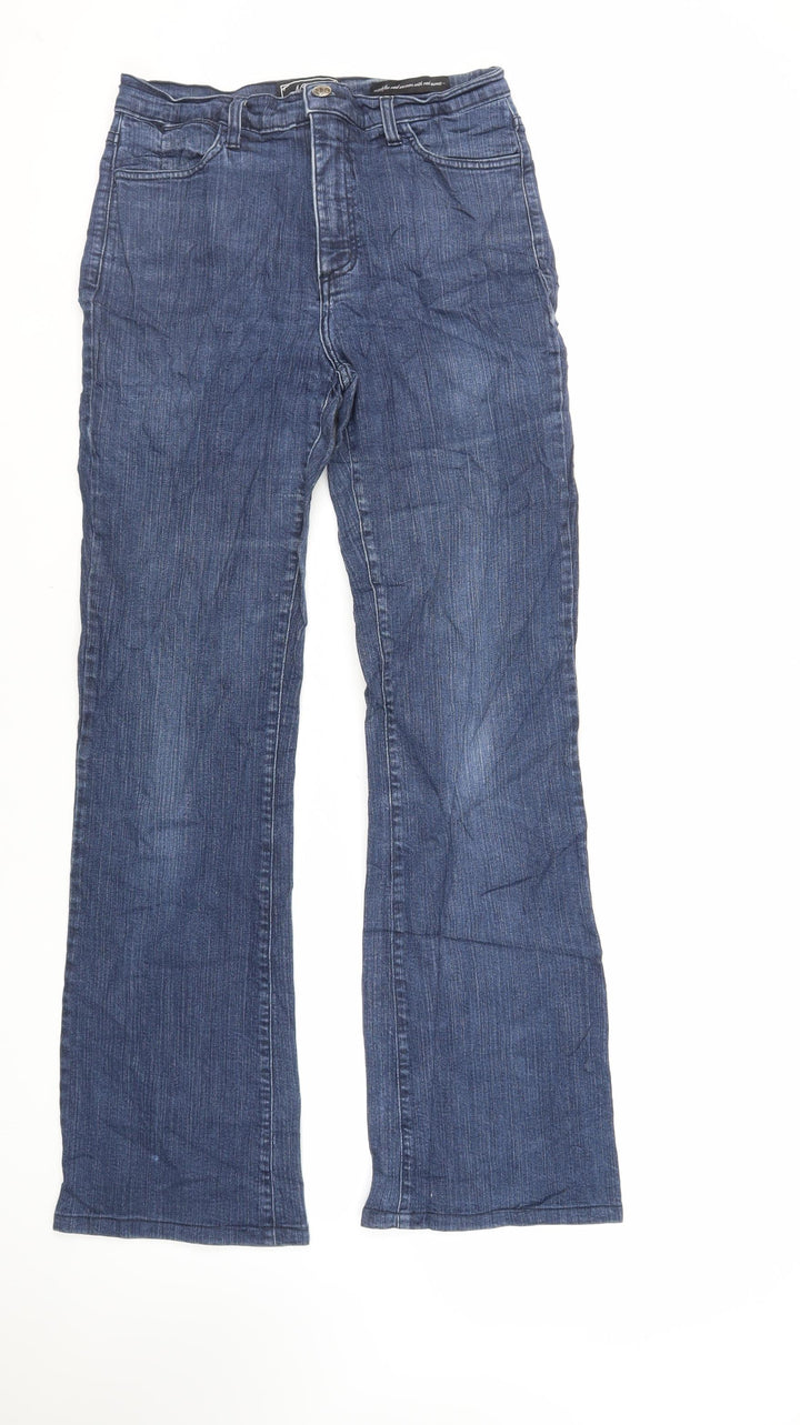 NYDJ Womens Blue Cotton Bootcut Jeans Size 28 in L31 in Regular Zip - Embroidered Pockets