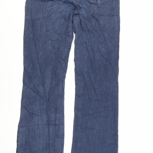 NYDJ Womens Blue Cotton Bootcut Jeans Size 28 in L31 in Regular Zip - Embroidered Pockets