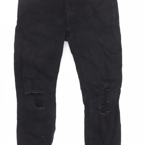 Pull&Bear Womens Black Cotton Skinny Jeans Size 10 L26 in Regular Zip