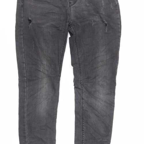 Pull&Bear Womens Grey Cotton Skinny Jeans Size 10 L28 in Regular Zip