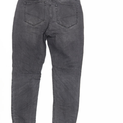 Pull&Bear Womens Grey Cotton Skinny Jeans Size 10 L28 in Regular Zip