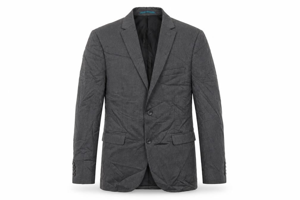 Front view of Next men’s grey polyester jacket suit jacket, size 40, regular