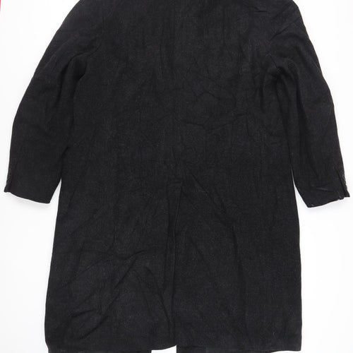 St Michael Mens Black Overcoat Coat Size 42 Button - Vintage