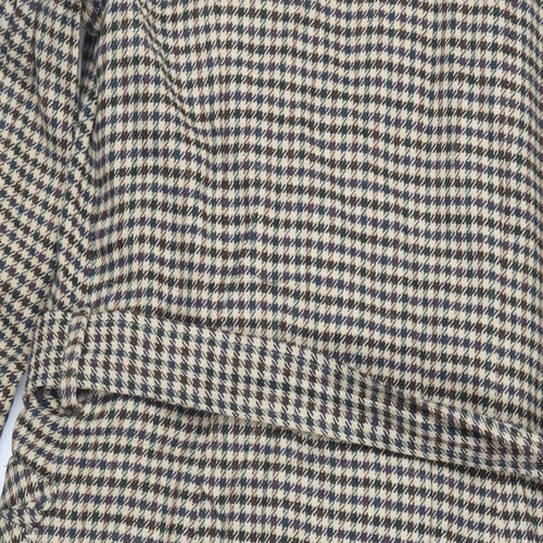 NEXT Womens Beige Geometric Overcoat Coat Size 10 Tie - Belted
