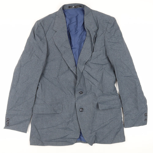 Harbarry of England Mens Blue Polyester Jacket Suit Jacket Size 38 Regular