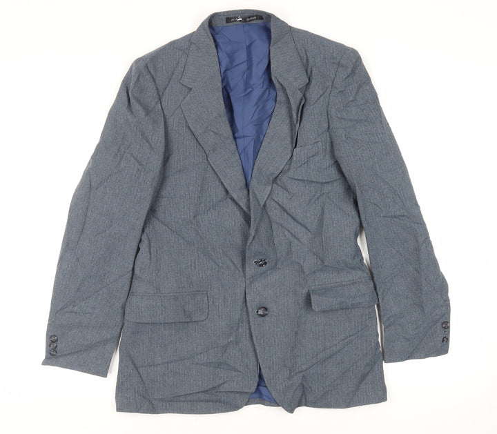 Harbarry of England Mens Blue Polyester Jacket Suit Jacket Size 38 Regular