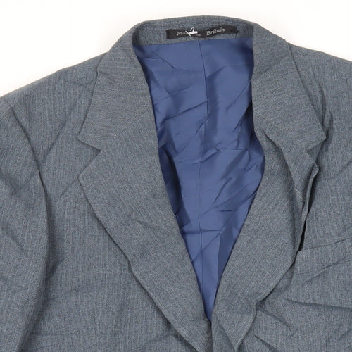 Harbarry of England Mens Blue Polyester Jacket Suit Jacket Size 38 Regular