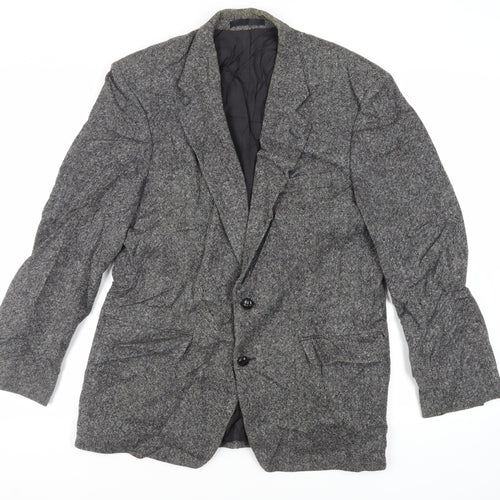 St Michael Mens Grey Wool Jacket Blazer Size 40 Regular - Vintage
