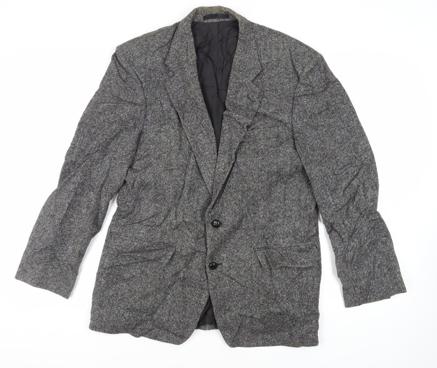 St Michael Mens Grey Wool Jacket Blazer Size 40 Regular - Vintage