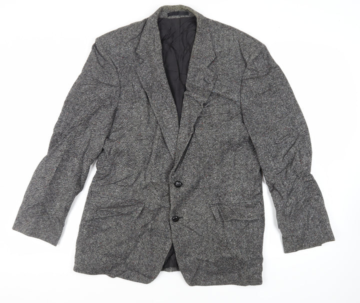 St Michael Mens Grey Wool Jacket Blazer Size 40 Regular - Vintage